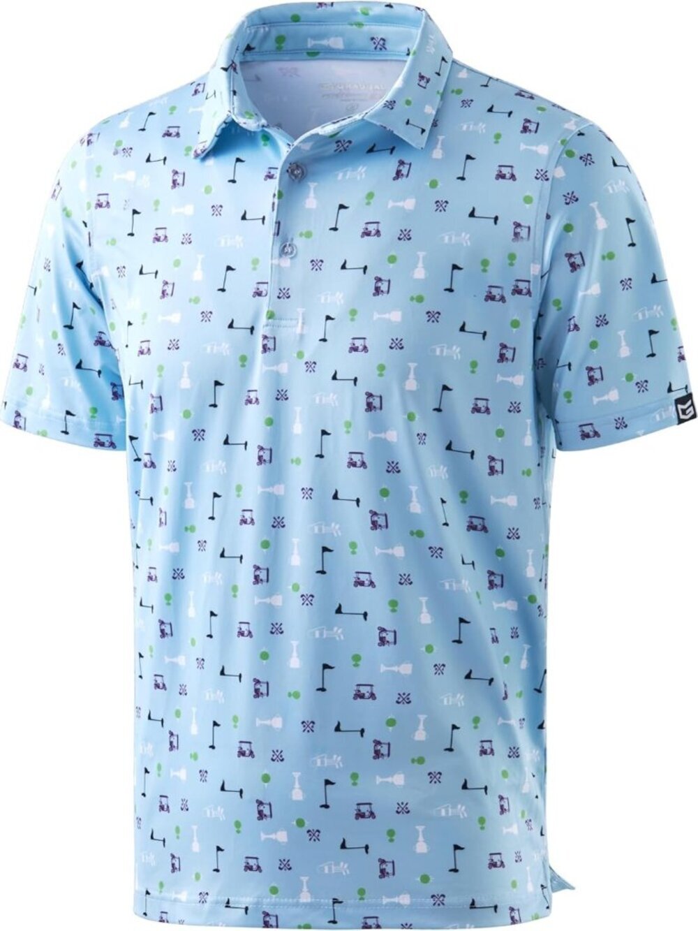 Men's Golf_collection  Flowers Golf Shirt Short Sleeve Dry Fit Moisture Wicking